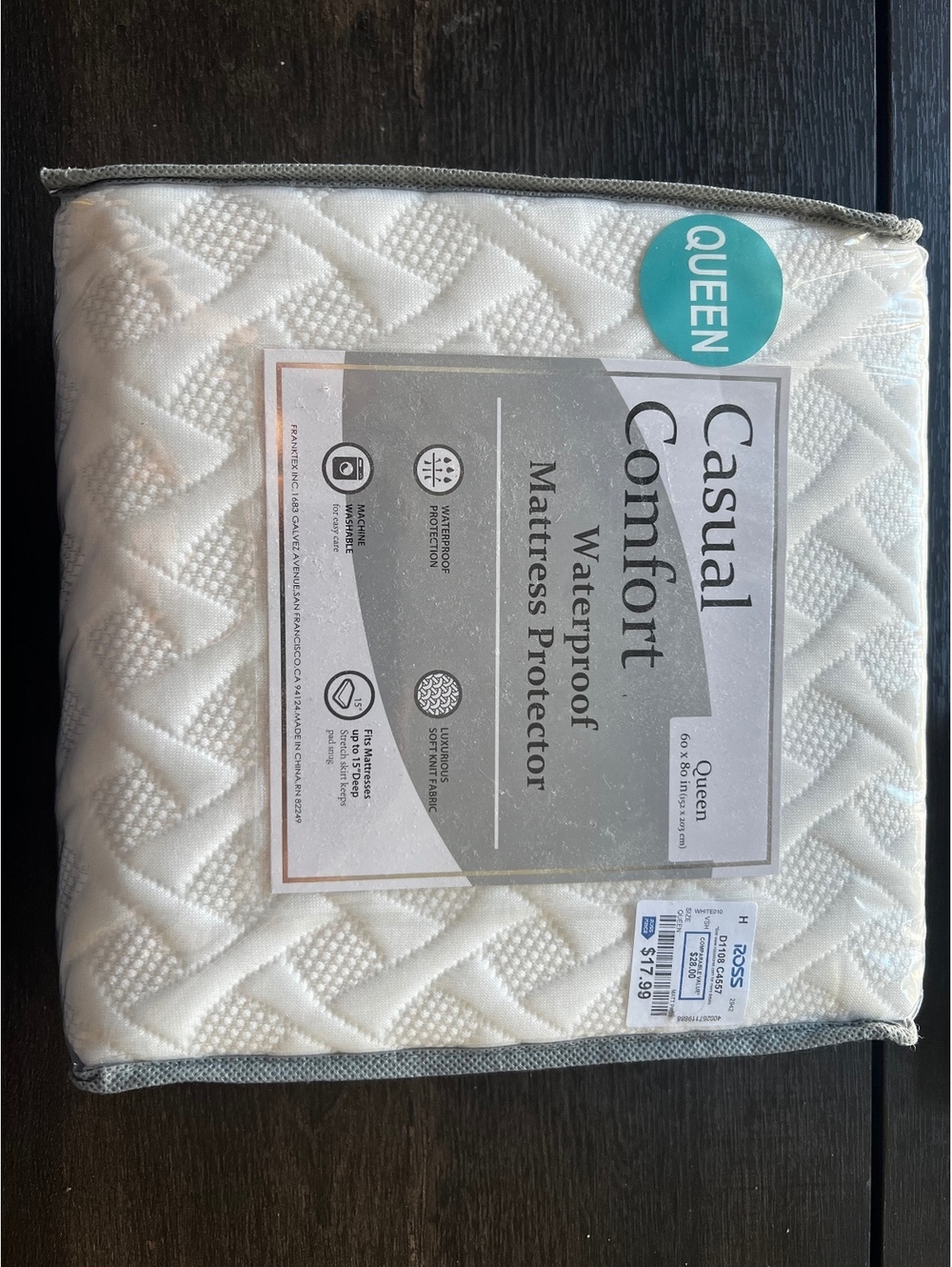 Casual Comfort- Waterproof Mattress Protector- Queen Size